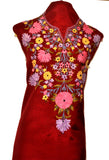 Pure Silk Suit Length - Red - KatraBAZAAR