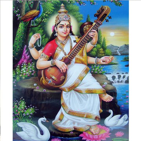 Maa Saraswati - Three-dimensional Poster - KatraBAZAAR