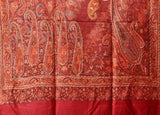Shawl - Red with Golden Embroidery - KatraBAZAAR